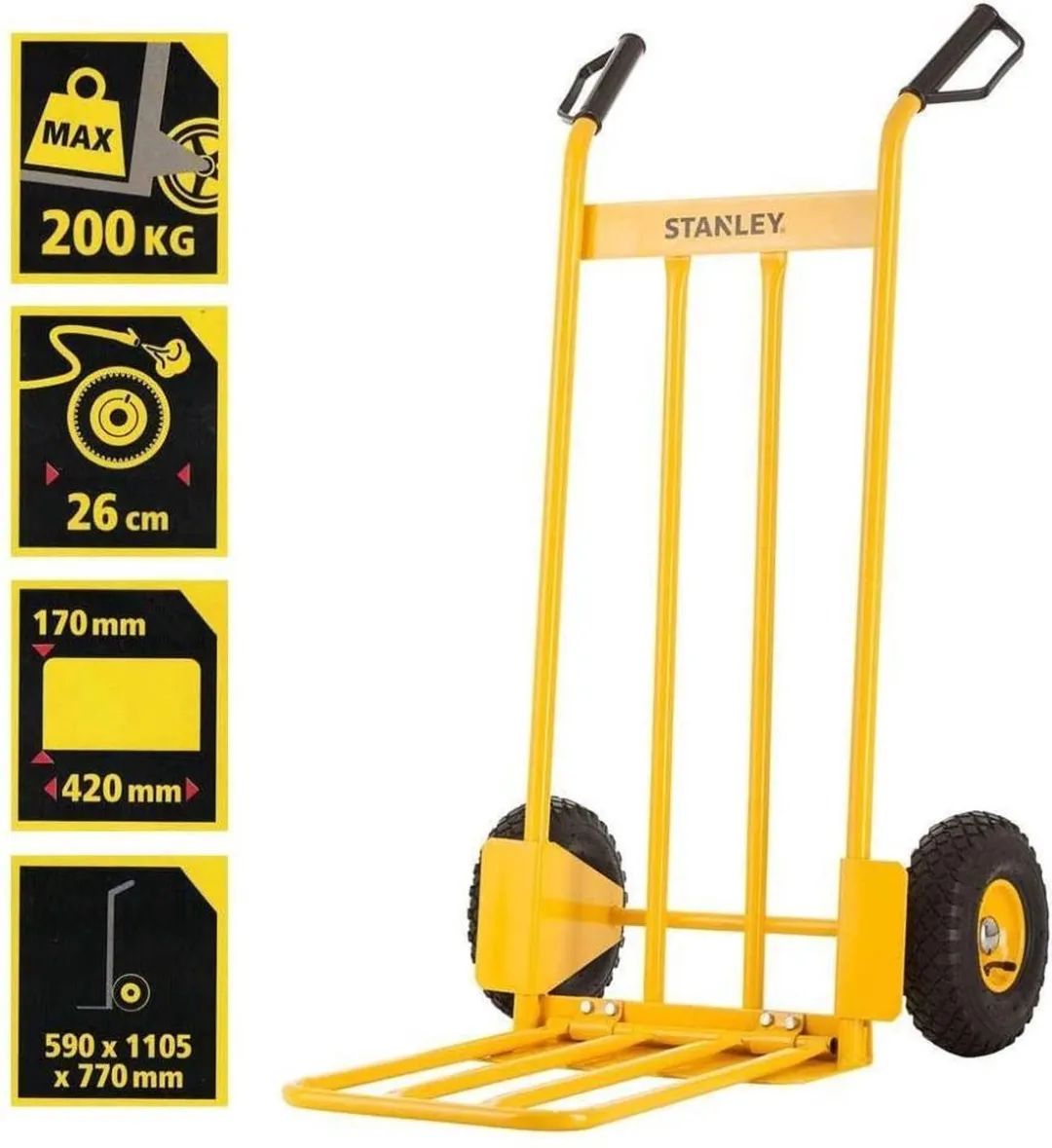 Stanley SXWTC-HT535 Steekwagen - 200kg - Geel - afbeelding 6 van 6