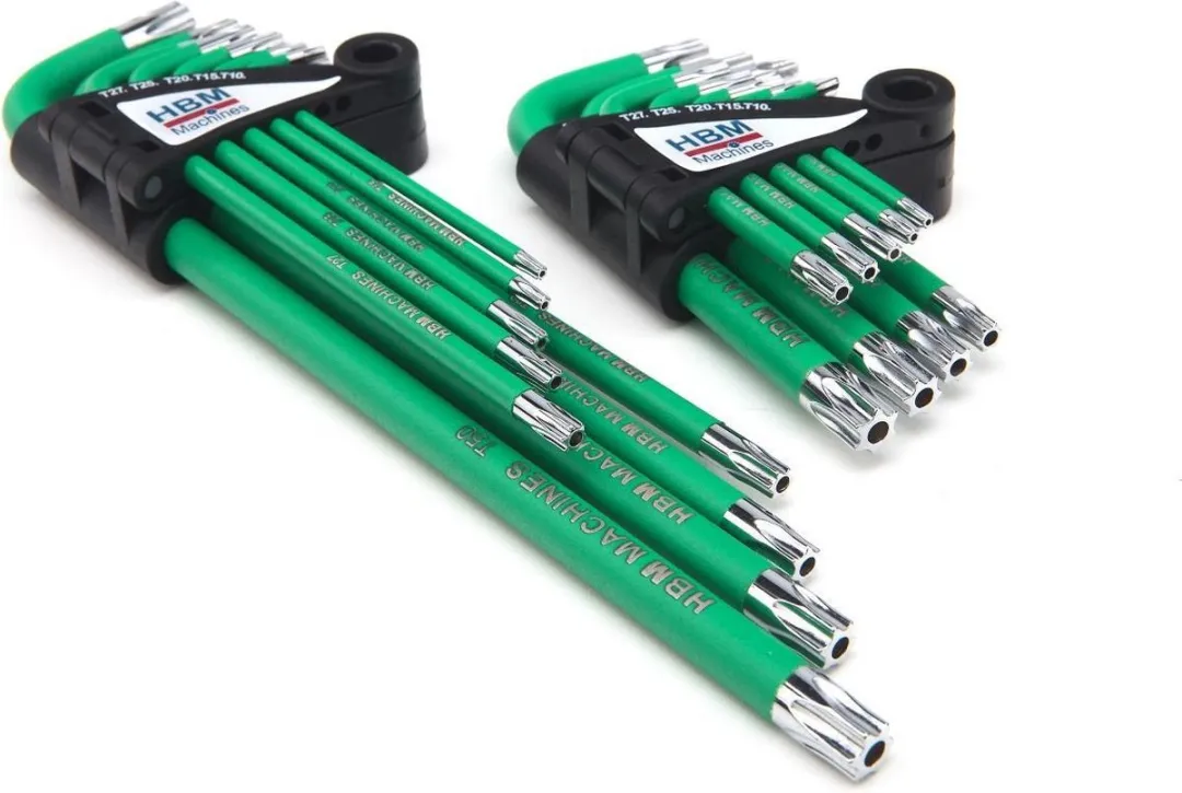 HBM Machines Torx Inbussleutel Set 9-delig - Ringmaat 50 - Groen