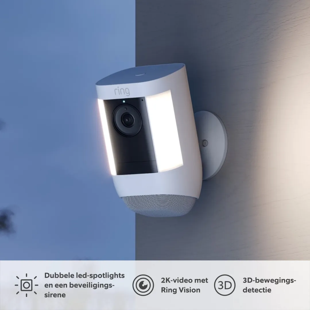 Ring Spotlight Cam Pro 8SB1S2-WEU1 Beveiligingscamera - 2K Video - Wit