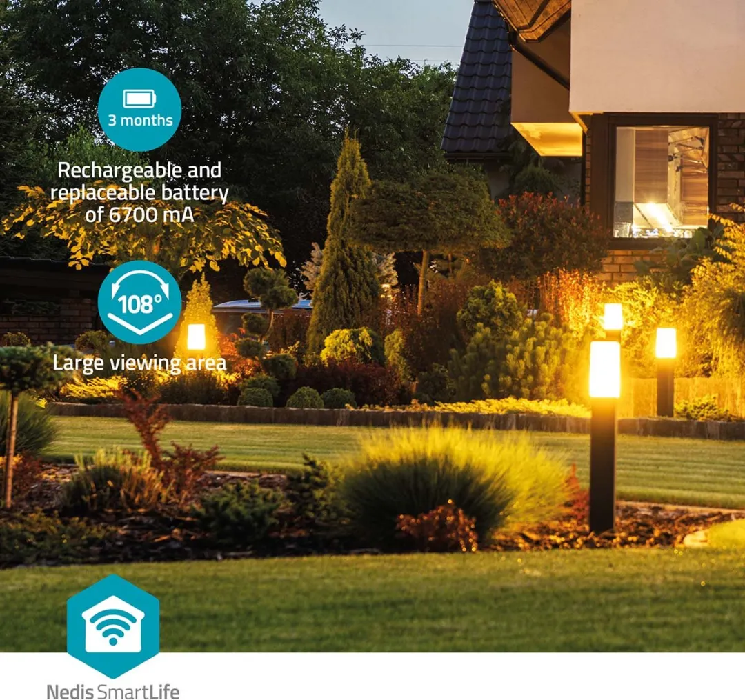 Nedis SmartLife WIFICBO51WT Beveiligingscamera Buiten - Full HD - IP65