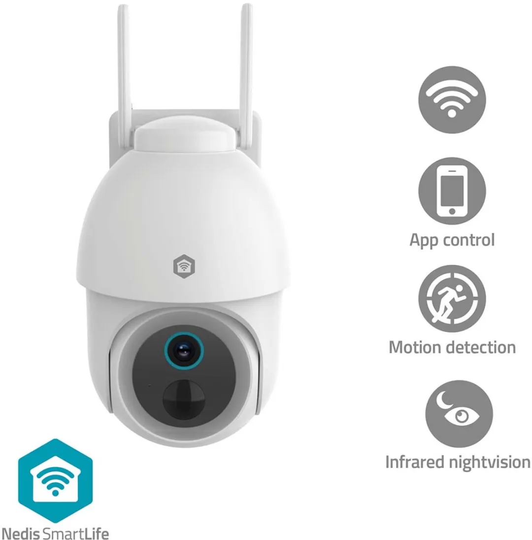 Nedis SmartLife WIFICBO51WT Beveiligingscamera Buiten - Full HD - IP65