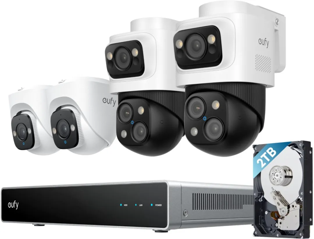 Eufy S4 & E41 PoE Bewakingscamera Systeem - 5 Stuks - Zwart/Wit