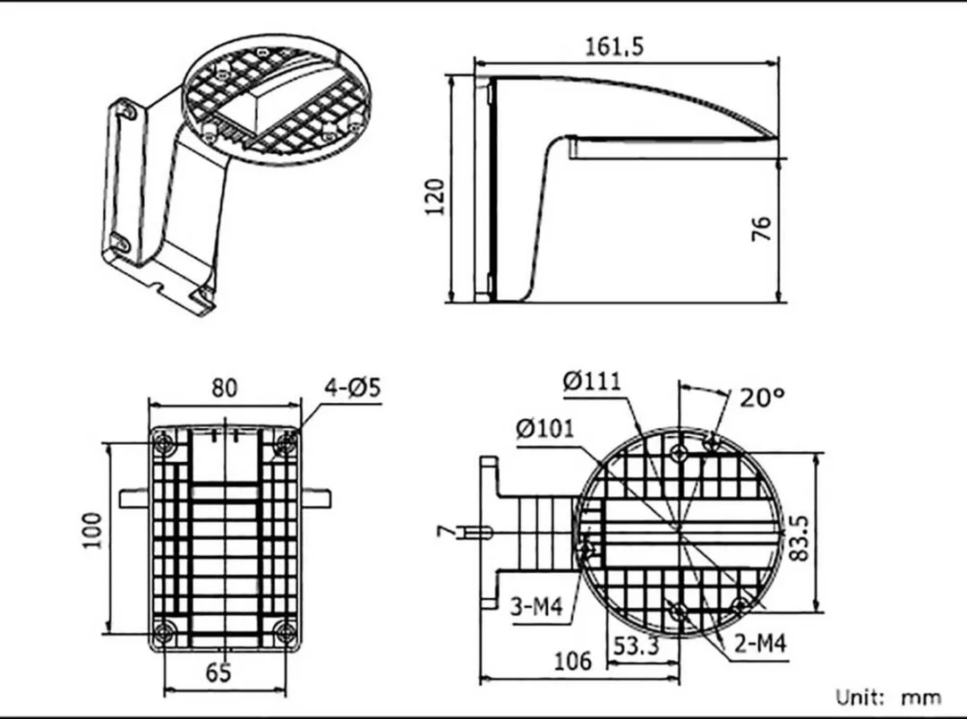 Hikvision DS-1258ZJ Beveiligingscamera Steun - Wit