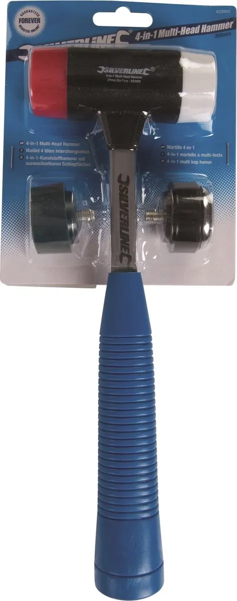 Silverline Multi-kop Hamer 37mm - 4-in-1 - afbeelding 6 van 6