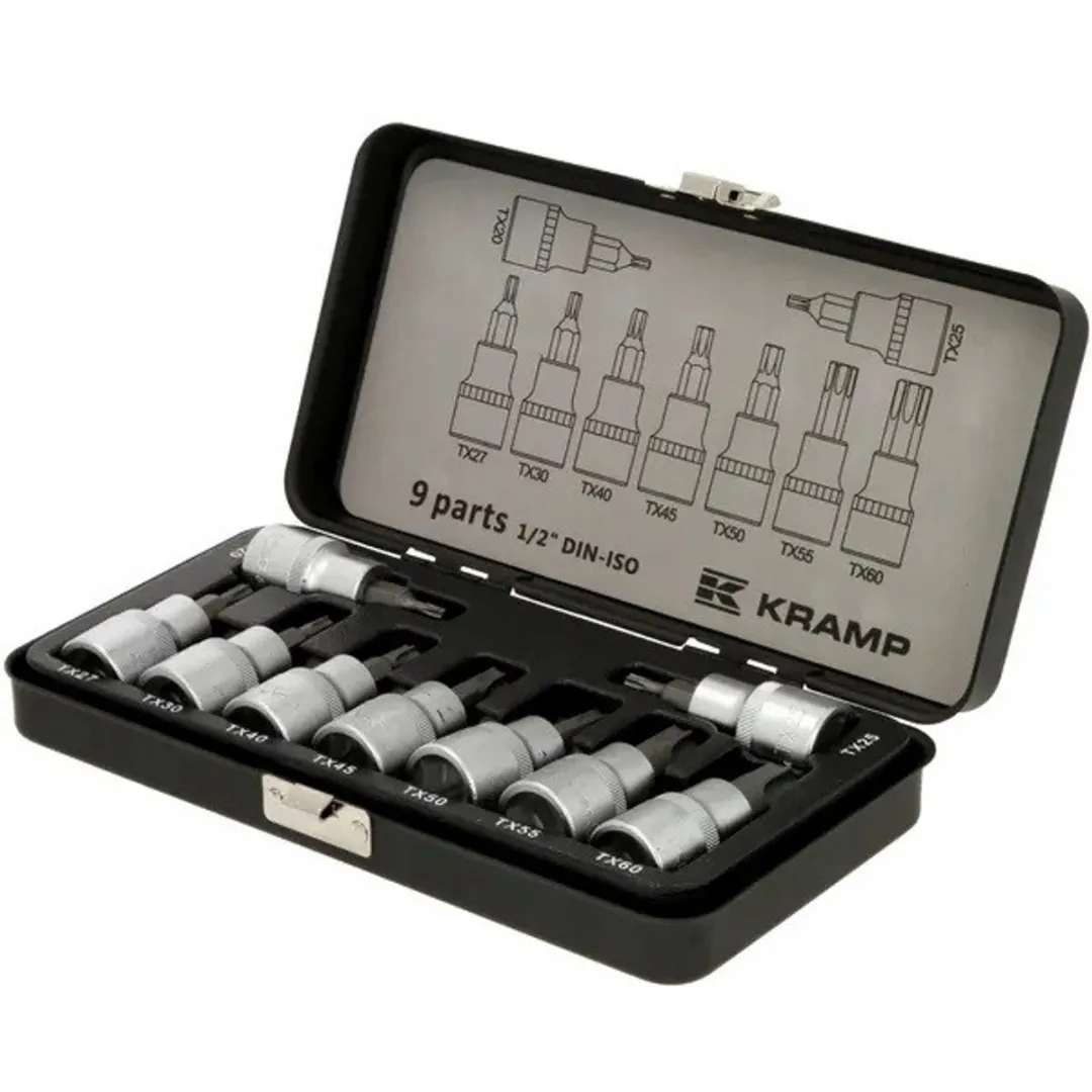 Kramp Torx-doppenset 9-delig T20-T60