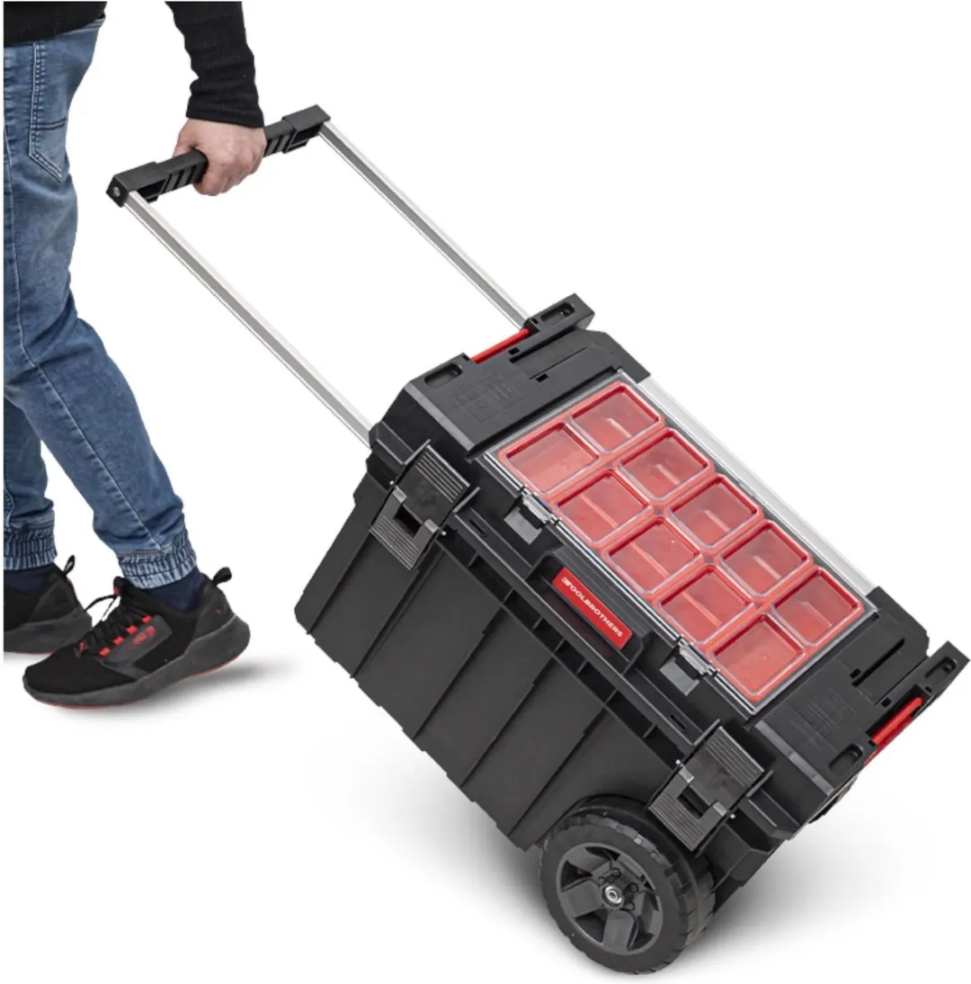 Toolbrothers RHINO XXL Trolley ECO Handling+ Gereedschapskoffer 44L - Rood/Zwart - afbeelding 6 van 6