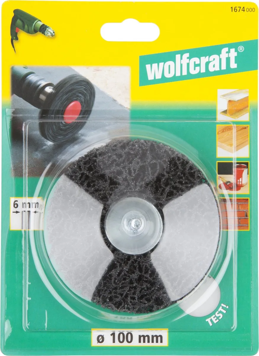Wolfcraft Reinigingsschijf Boormachine 100mm - Polijstschijf 1674000