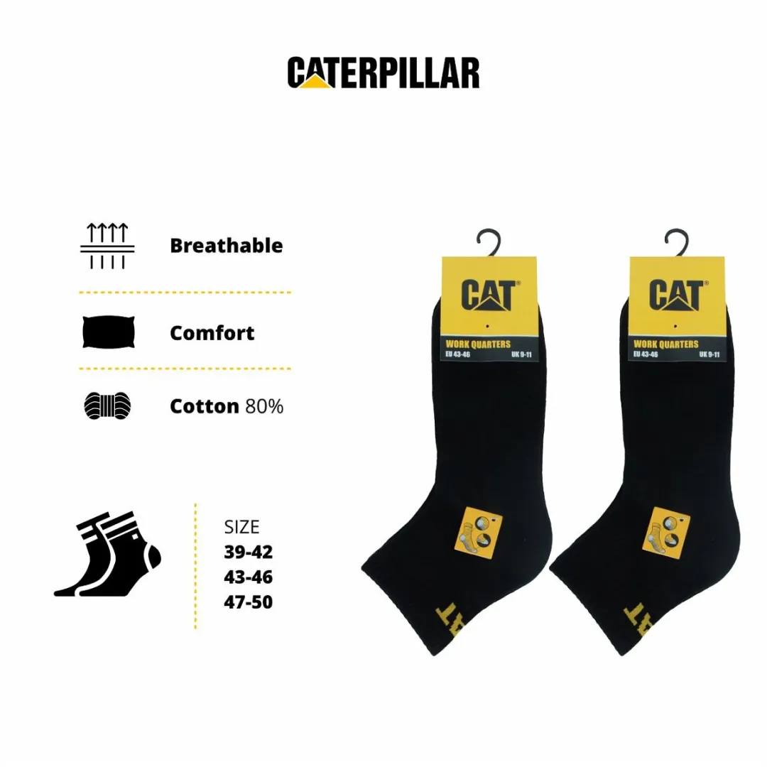 Caterpillar Quarter Werksokken Heren - 6 Paar - Zwart
