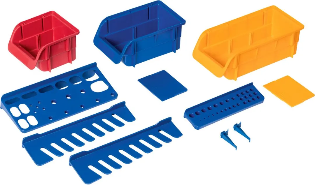 PARKSIDE Gereedschapswand 75-delig - 30 Ophangbakken - Rood/Blauw/Grijs/Gel