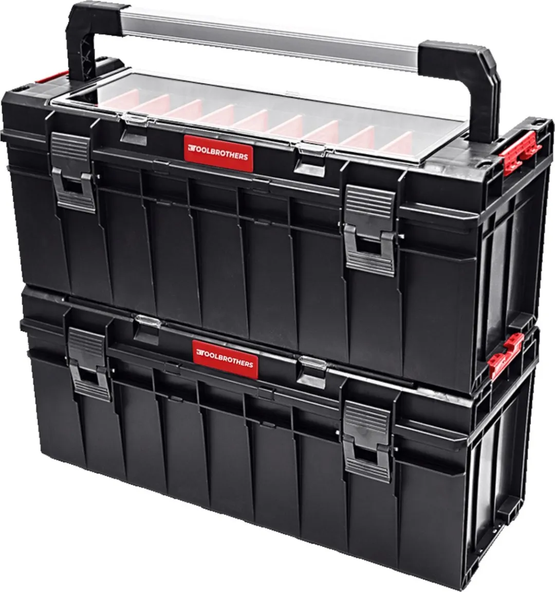 Toolbrothers RHINO Slim Gereedschapskoffer ECO Handling+ Xtra Long 29L - Rood/Zwart - afbeelding 6 van 6