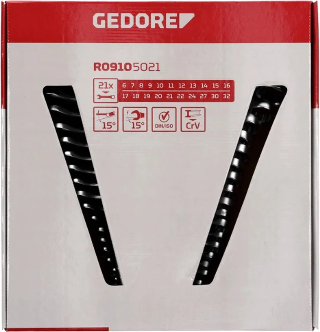 Gedore RED 3300991 Ring-steeksleutelset 21-delig - 07-29mm