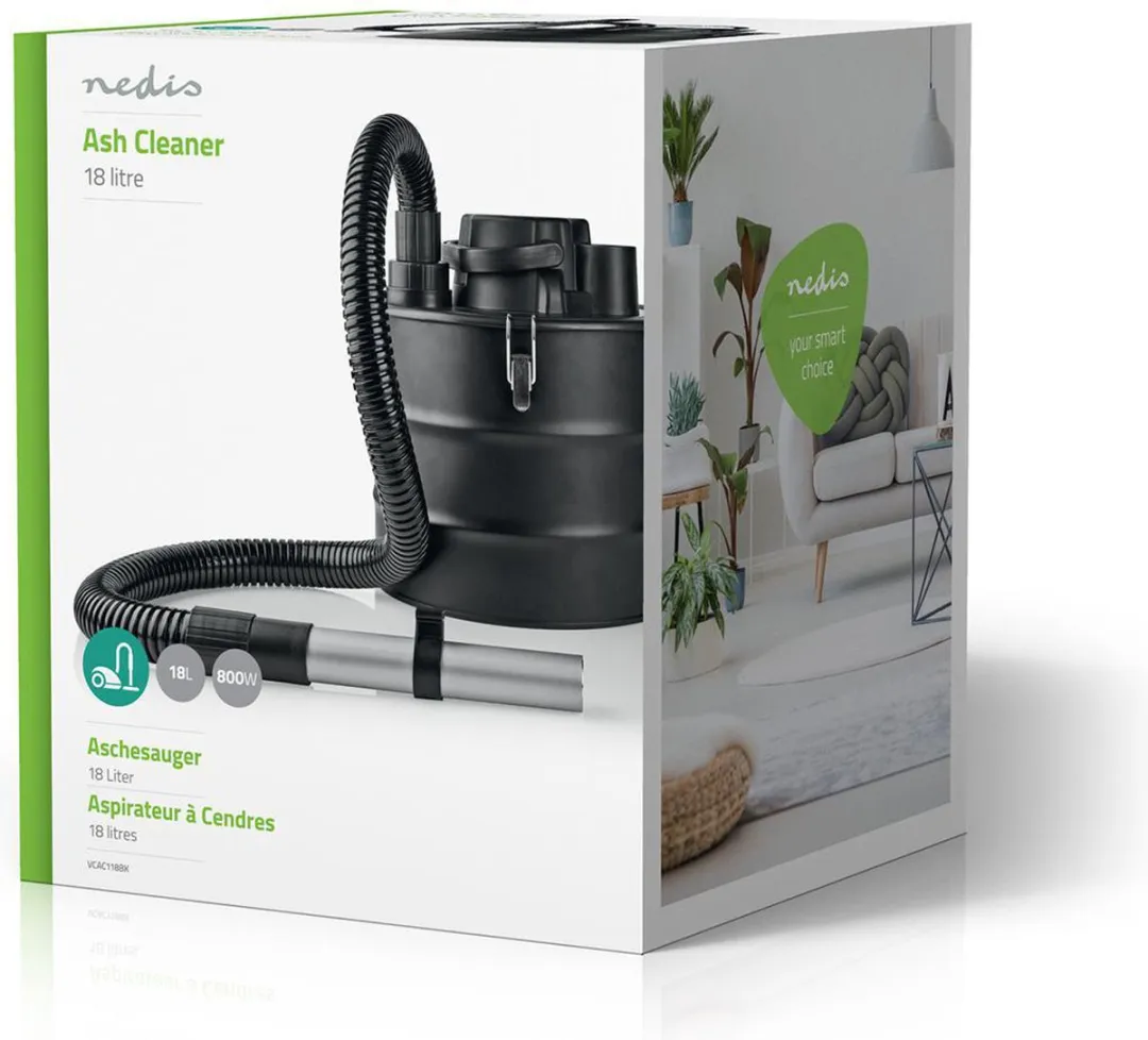 Nedis Asstofzuiger - Zakloos - Stof capaciteit: 18 l - 800 W - F7