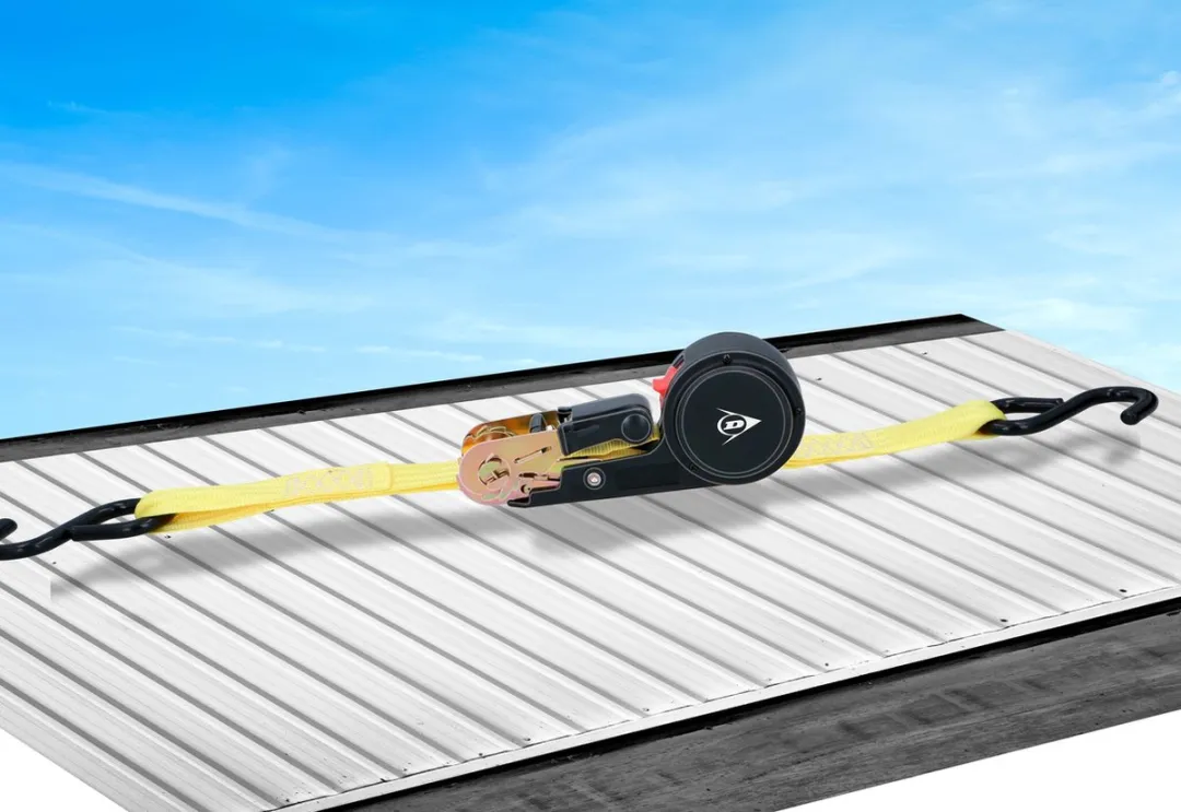 Dunlop Spanband met Ratel 4m - 250kg - Geel/Zwart