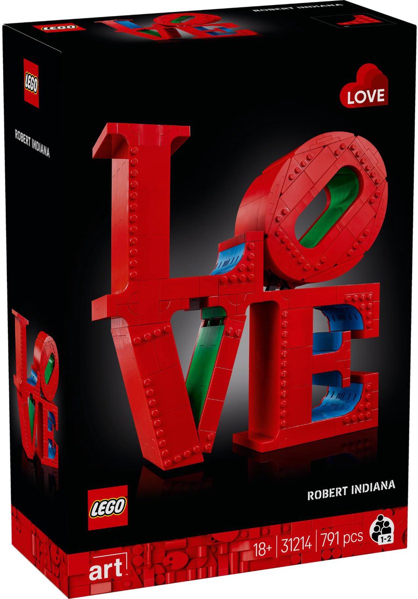 LEGO Art LOVE Woonaccessoire Decoratie Bouwpakket voor Volwassenen, Valentijnscadeau - 31214