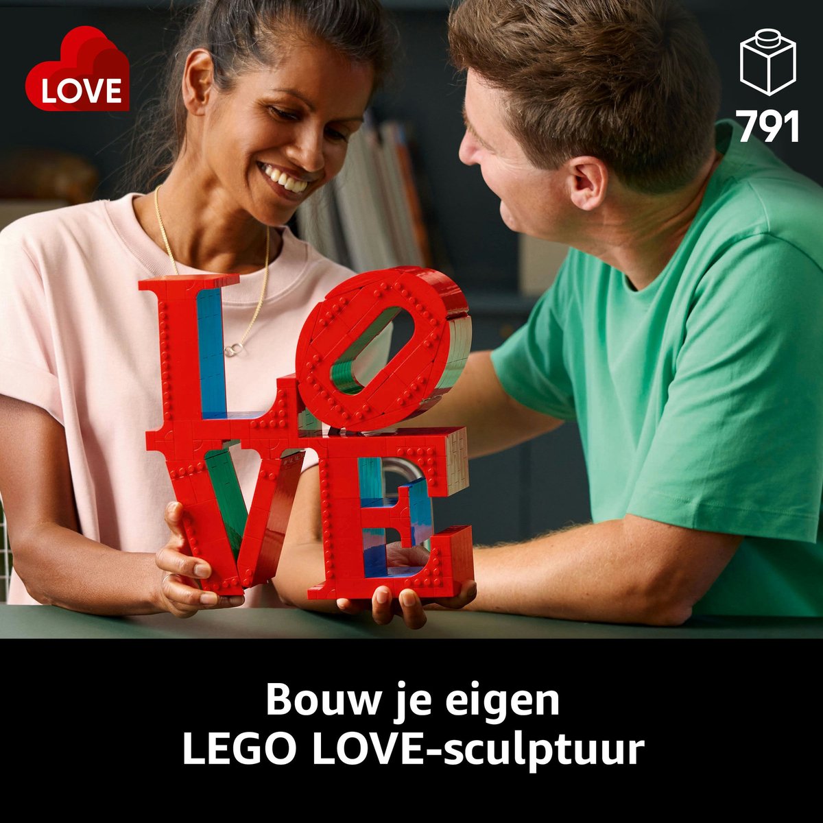 LEGO Art LOVE Woonaccessoire Decoratie Bouwpakket voor Volwassenen, Valentijnscadeau - 31214