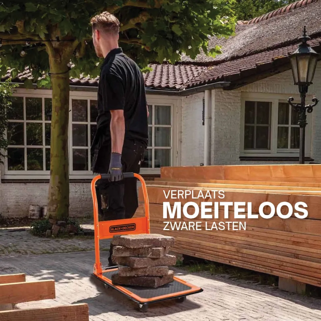 BLACK+DECKER BXWT-H303 Plateauwagen - 80kg - 60x40x80,5cm - afbeelding 6 van 6