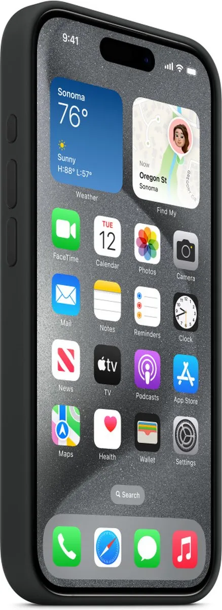 Apple Siliconenhoesje MT1A3ZM/A iPhone 15 Pro - MagSafe - Zwart