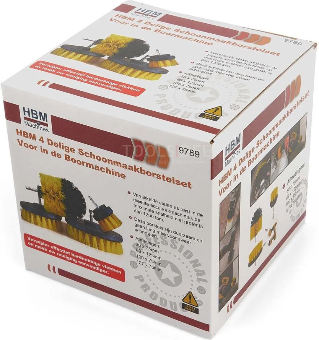 HBM 4-delige Schoonmaakborstelset voor Boormachine