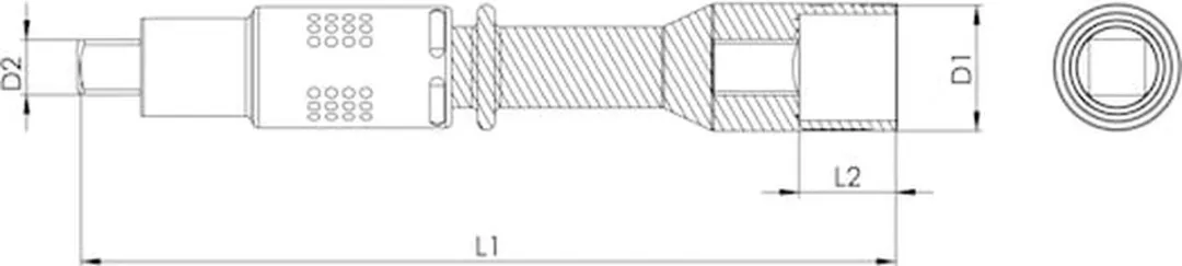 Würth VDE Verlengstuk 1/2 inch - 267mm - Zwart/Rood