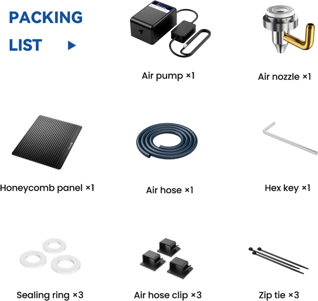 Sculpfun iCube Ultra PAC3 Accessoire-upgradekit - iAP Air Assist, iCAM Camera, RA Mini Laser Rotary Roller - afbeelding 6 van 6