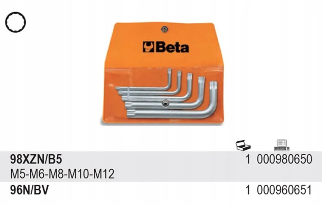 Beta XZN Inbussleutelset M5-M12 - 5-delig