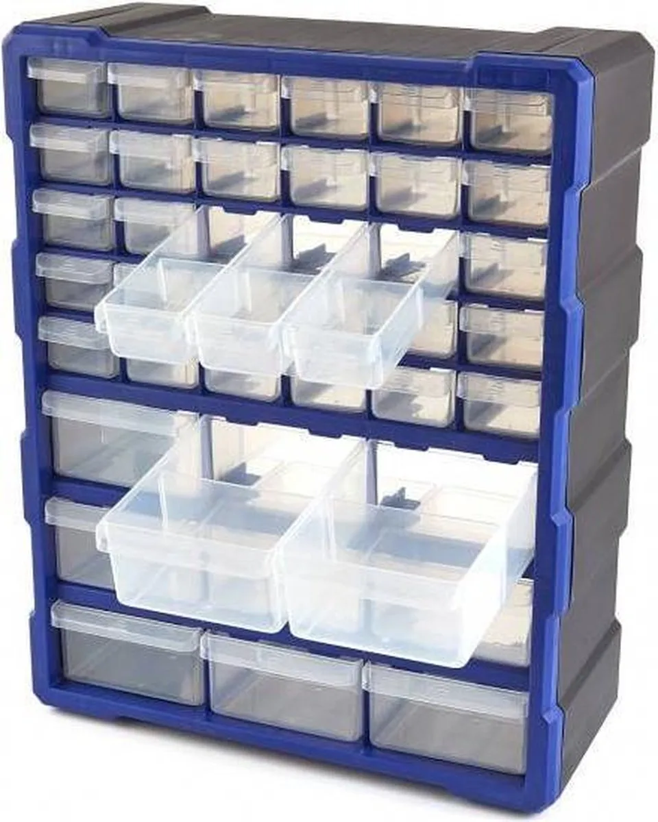 HBM 39 Lades Ladenkast - Blauw/Zwart