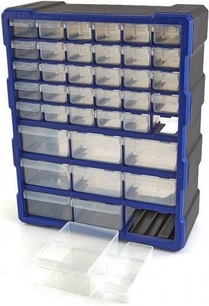 HBM 39 Lades Ladenkast - Blauw/Zwart
