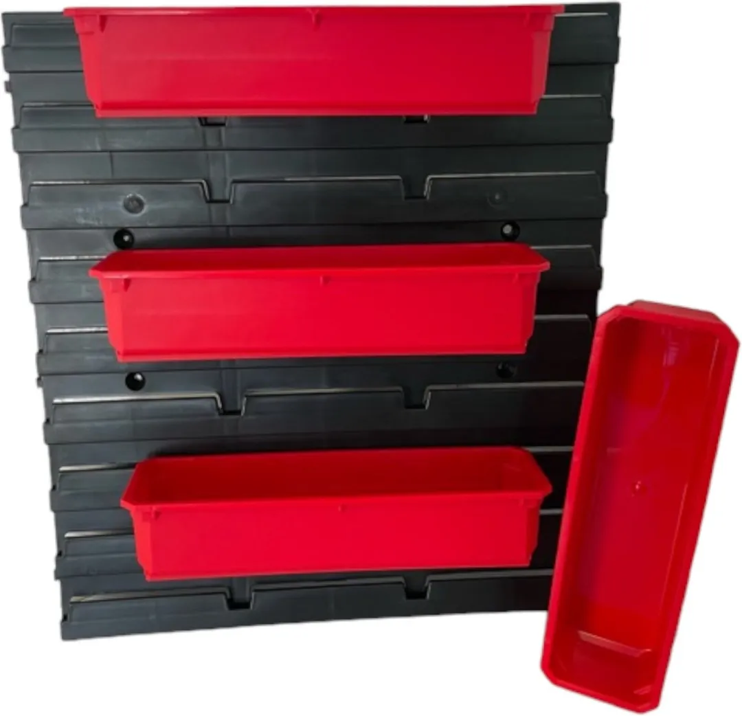 Toolbrothers RHINO Containerset Nr. 4 Werkplaatswand - 4x Container 235x64x60mm - Rood/Zwart