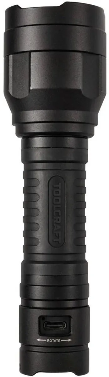 TOOLCRAFT TO-10153320 Zaklamp Li-ion - Instelbare puntgrootte - USB-poort - Zwart