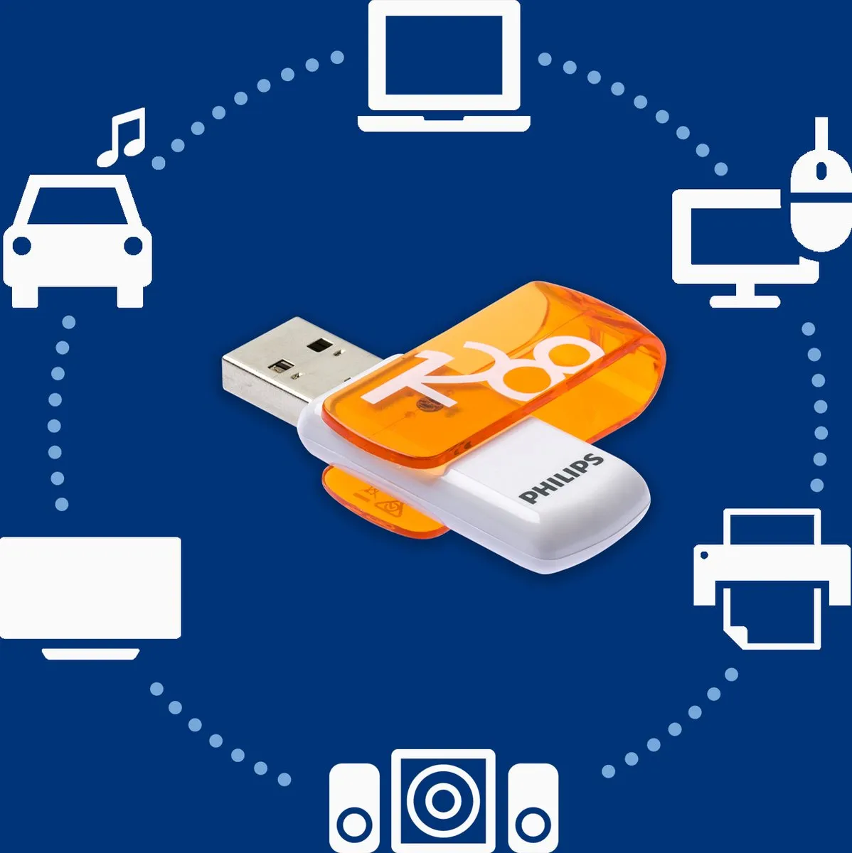 Philips FM12FD05B USB Stick 128GB - Oranje - afbeelding 6 van 6