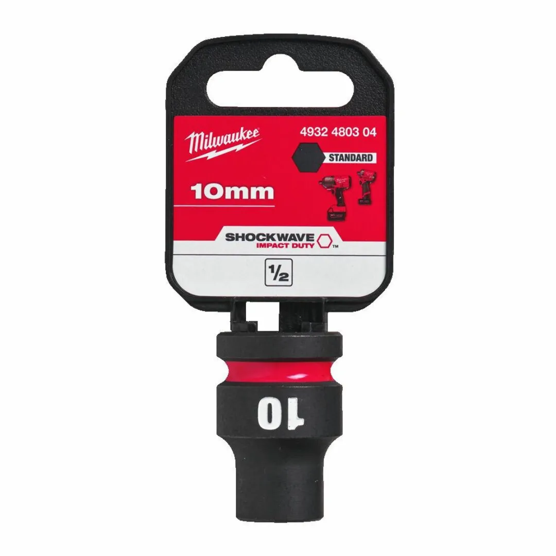 Milwaukee SHOCKWAVE 1/2" 10mm Korte Dopsleutel