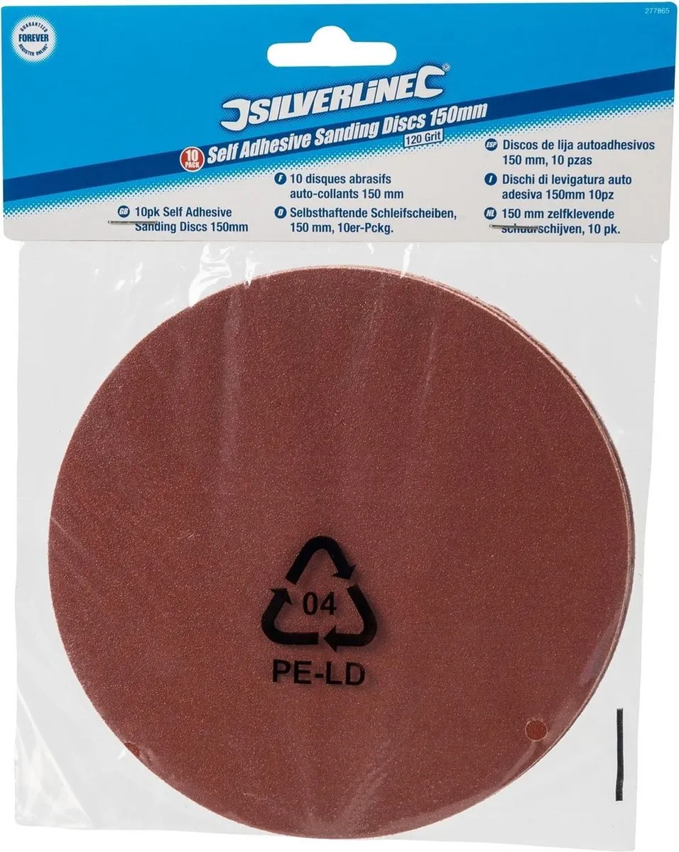 Silverline Schuurschijven Ø150mm Korrel 120 - 10 Stuks - afbeelding 6 van 6