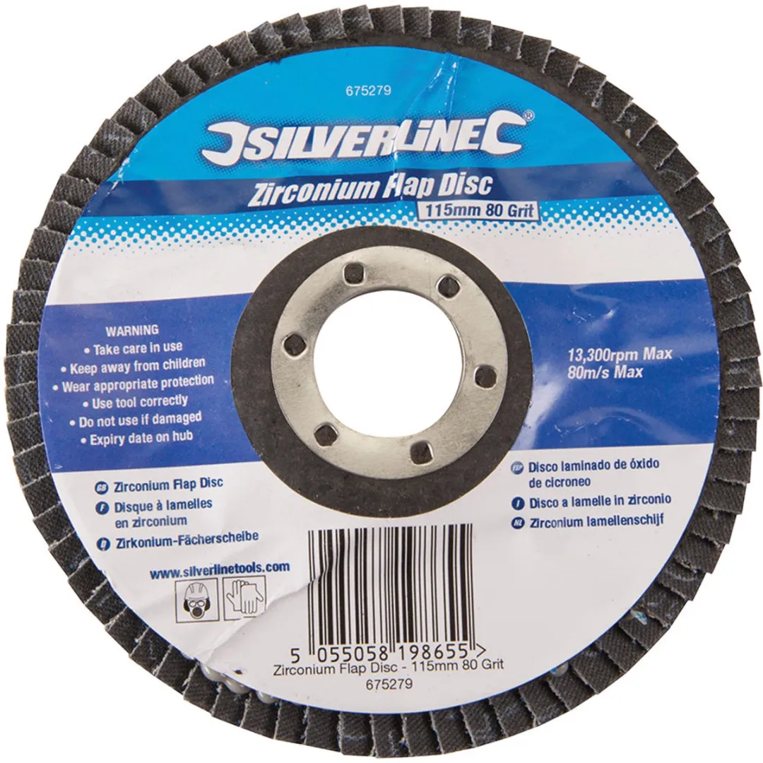 Silverline Zirkonium Lamellenschijf Ø115mm - Korrel 40 - Glasvezel - afbeelding 6 van 6