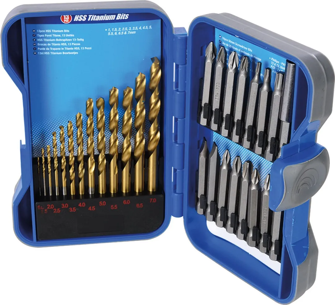 Silverline 29-delig Boor- en Bit Set 633843 - Metaal
