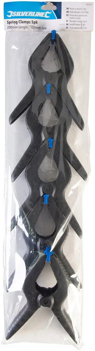 Silverline Zeilklemmen 20cm - 5 Stuks - Zwart
