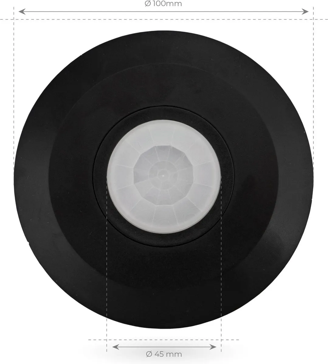 Ledvion Bewegingsmelder LV10039 - Opbouw 360° 8m - Zwart
