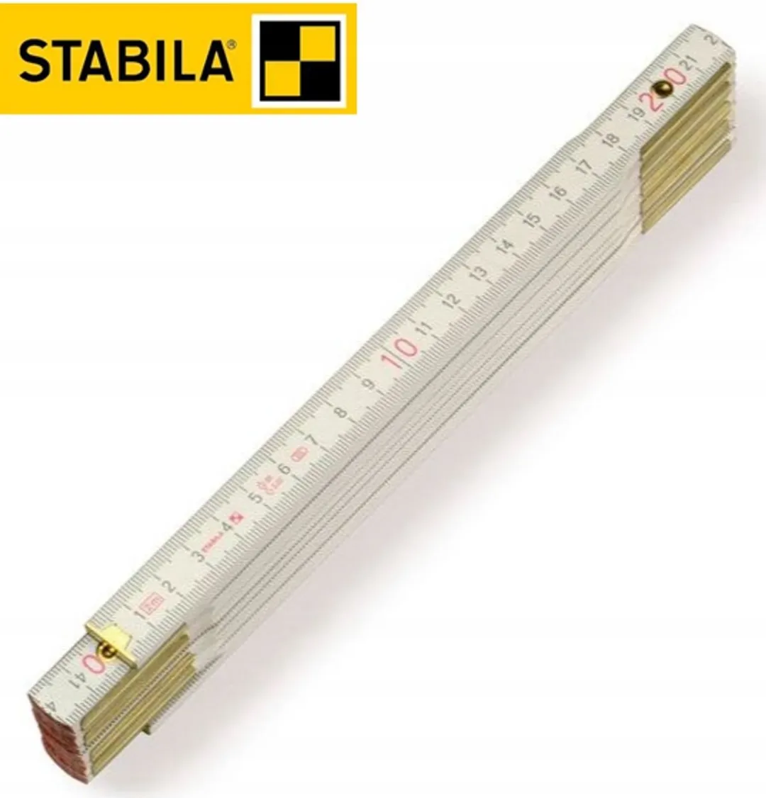 Stabila Hout Vouwmeter 2m - Rood/Wit - afbeelding 2 van 2