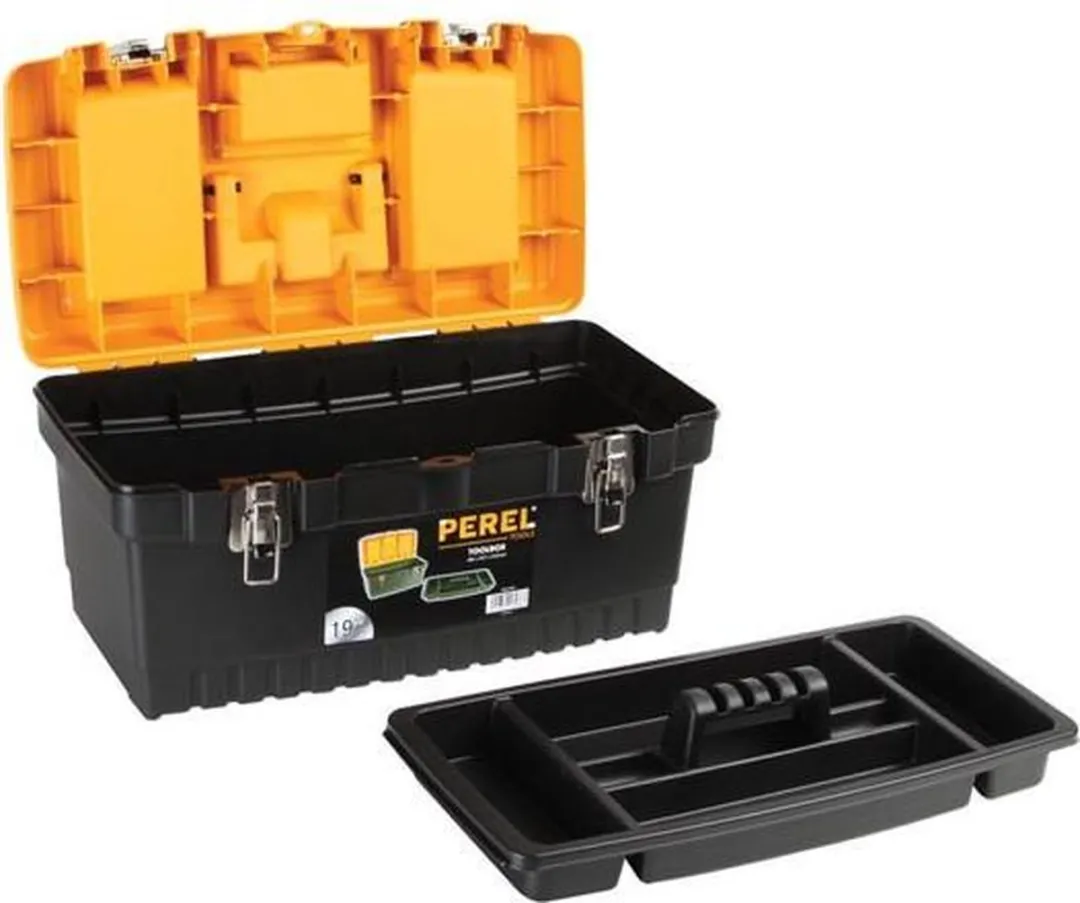Perel Gereedschapskoffer 486x267x242mm - 2 Organizers - inklapbaar handvat