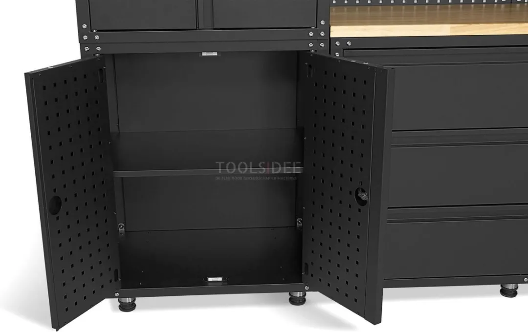 HBM 11-delig Modulair Werkplaats Systeem Model 2 - Matzwart