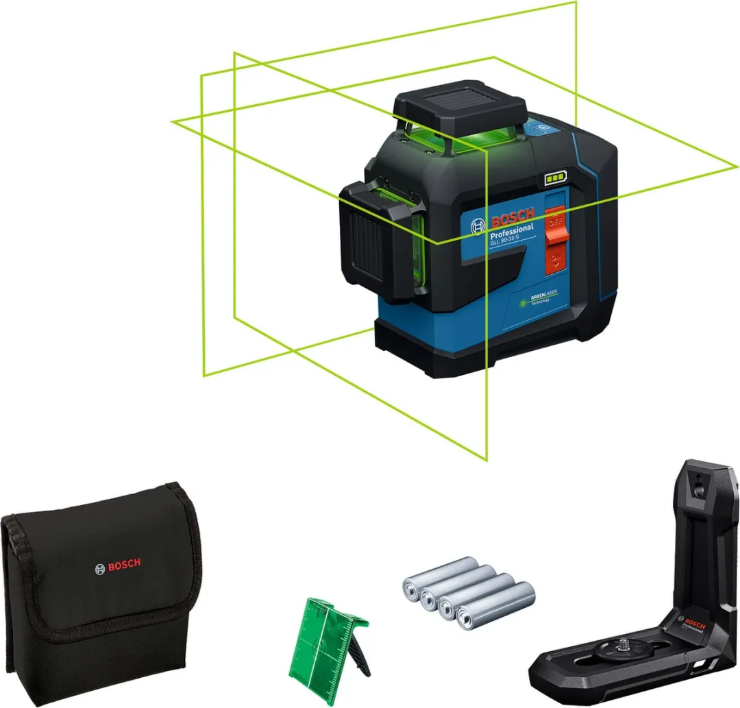 Bosch Professional GLL 80-33 G Lijnlaser - 4x AA Batterijen