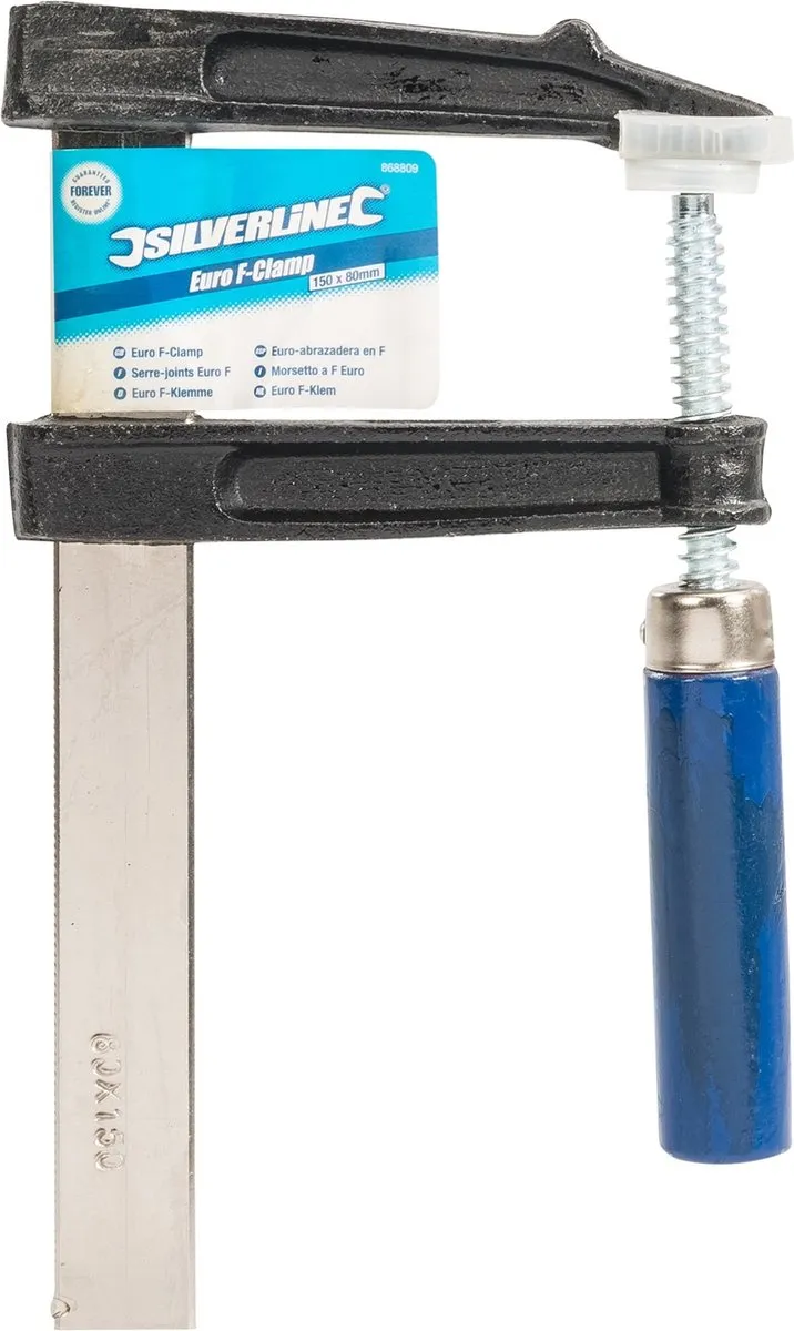 Silverline Euro F-klem 150x80mm - Gietijzeren kaken