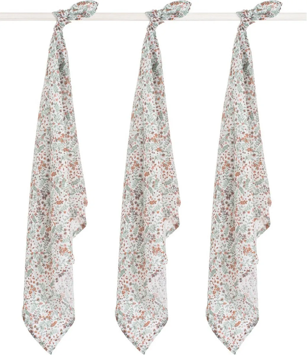 Jollein - Baby Hydrofiel Washandje Bloom - Katoen - 3 Stuks - 15x70cm