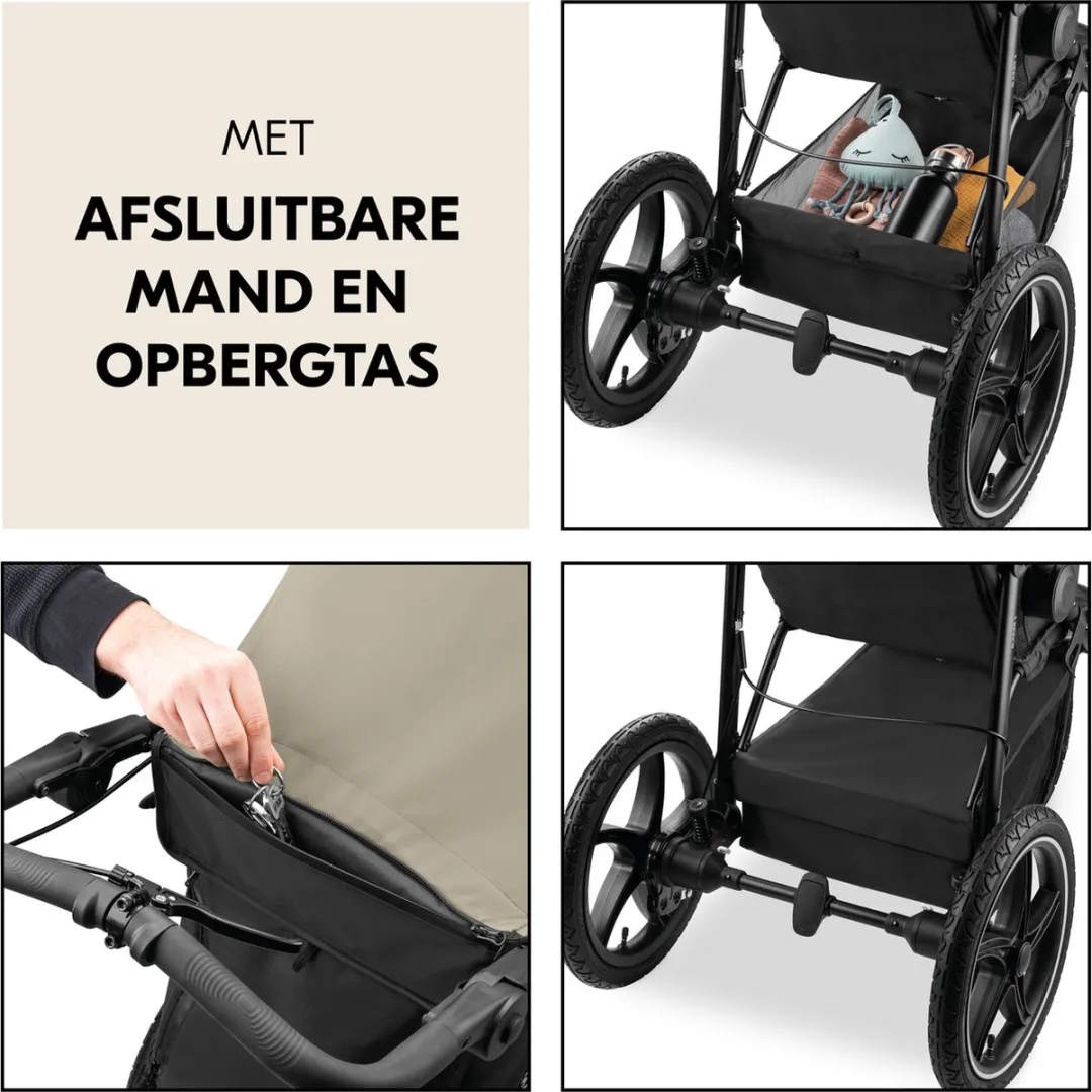 Hauck Runner 3 Buggy - XL-luchtwielen - Vering - Olive
