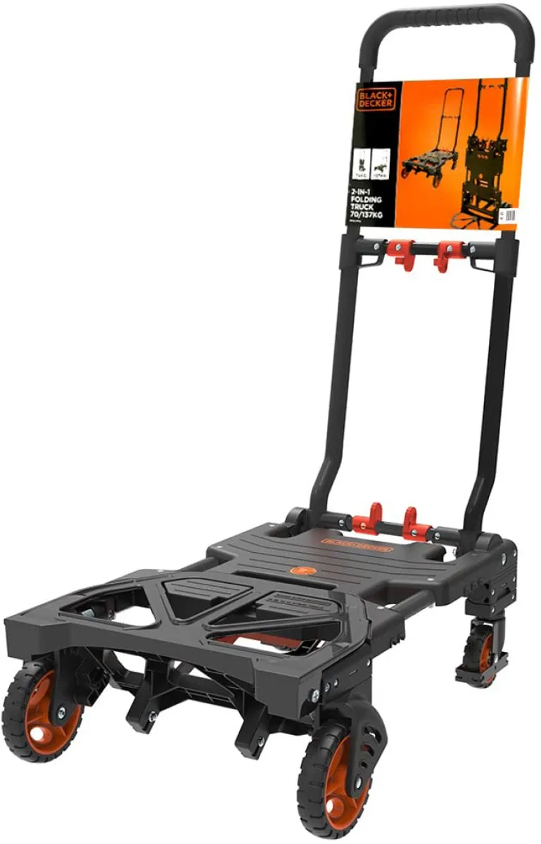 BLACK+DECKER 2-in-1 Steekwagen & Plateauwagen - 55KG/120KG - Zwart