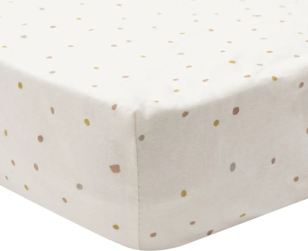 Jollein Hoeslaken Ledikant Jersey Kangaroots Dusty Dot - 2 Stuks