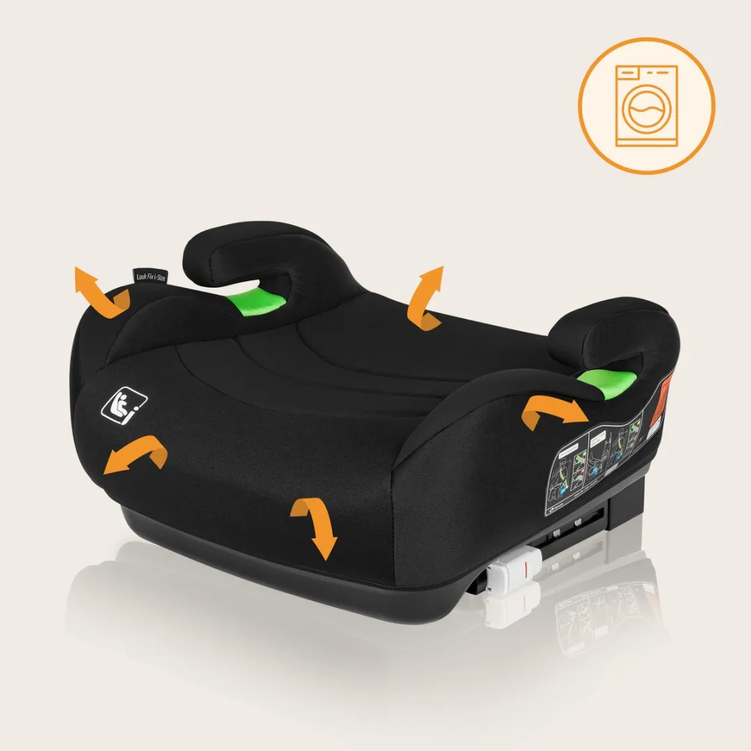 Lionelo Luuk FIX i-Size Autostoel Booster 22-36 kg - Zwart