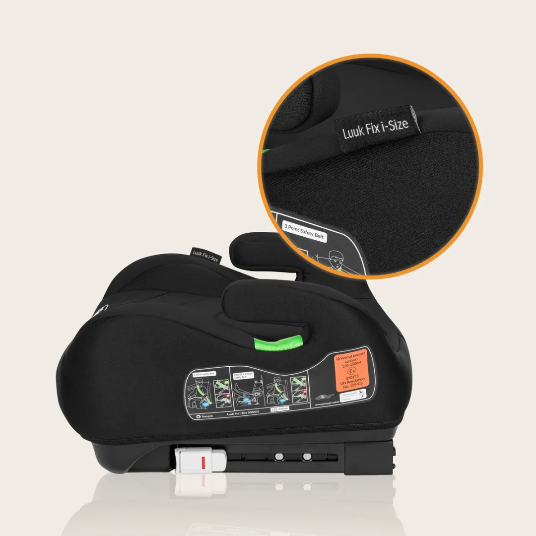 Lionelo Luuk FIX i-Size Autostoel Booster 22-36 kg - Zwart - afbeelding 6 van 6