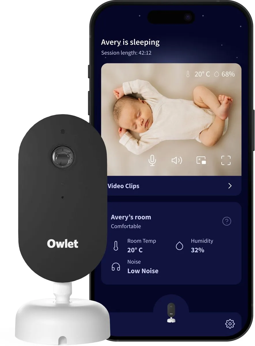 Owlet Dream Sight™ Babyfoon 2K HD Camera – Huil-, Geluids- & Bewegingsdetectie - Gratis App - wit