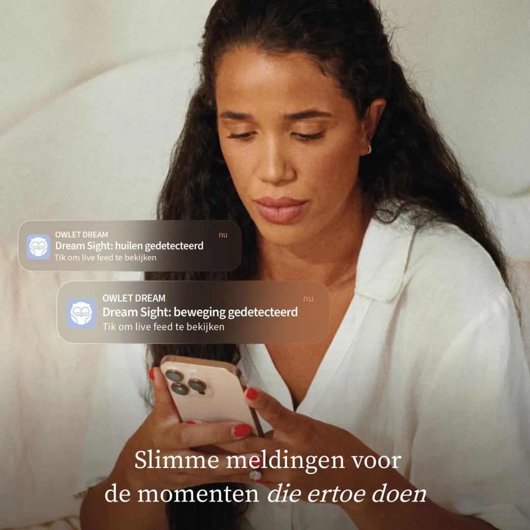 Owlet Dream Sight™ Babyfoon 2K HD Camera – Huil-, Geluids- & Bewegingsdetectie - Gratis App - wit