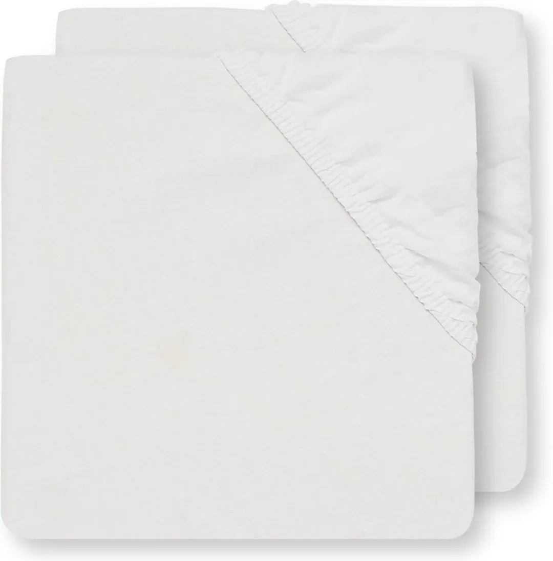 Jollein Baby Hoeslaken Ledikant 70x140cm - Wit Katoen